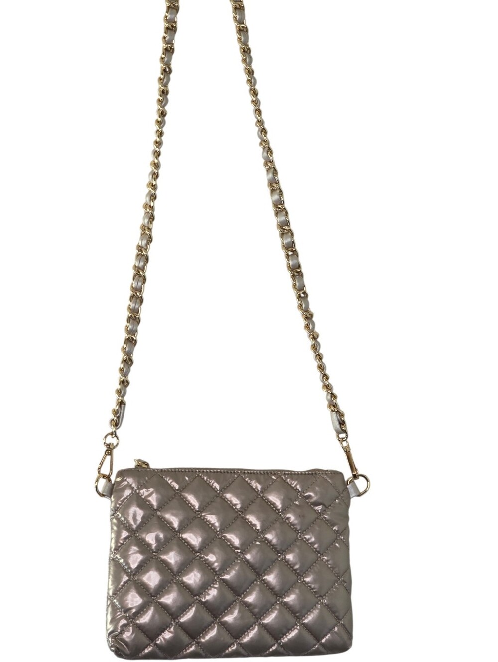 Lemonbella Quilted Chain Strap Bag Small Crossbody Removable Strap Neutral - Picture 14 of 14